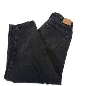 Wrangler 550 Jeans, Men 40x30 Relax Fit, Solid Black, Straight Leg, Cotton, GUC